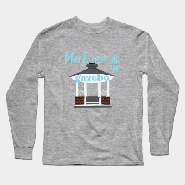 Meet Me at the Gazebo Blue Long Sleeve T-Shirt by CaffeinatedWhims